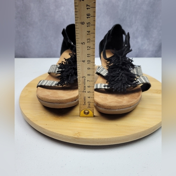 Minnetonka Desi Fringe Wedges Leather Women's Sandals Size 11W - Picture 10 of 11